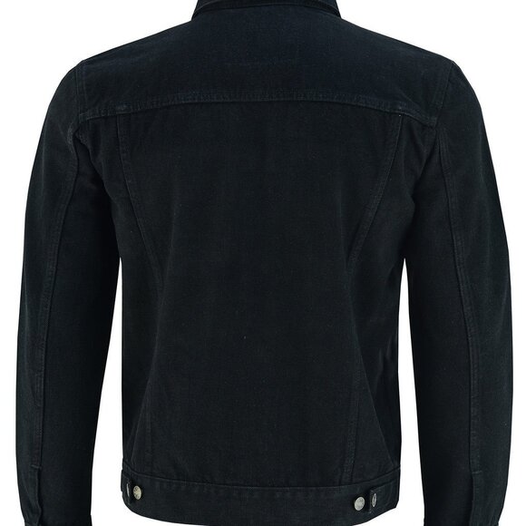Men's Black ''Heavy Duty'' Denim Jacket Buttoned Front Full Sleeve - Picture 3 of 6